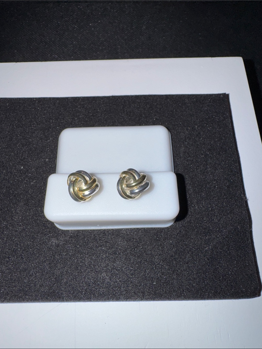 Two-Tone Knot Stud Earrings - Gold & Silver